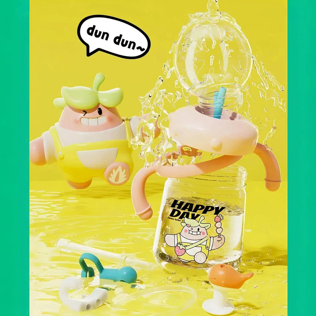 300ml Kids Whale Squirt Leakproof Straw Sippy Cup With Strap