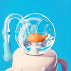 300ml Kids Whale Squirt Leakproof Straw Sippy Cup With Strap