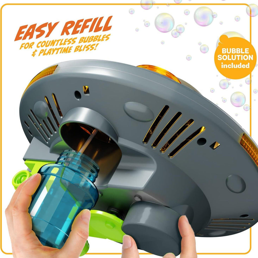 Automatic UFO Bubble Machine Lights Music Obstacle Avoidance