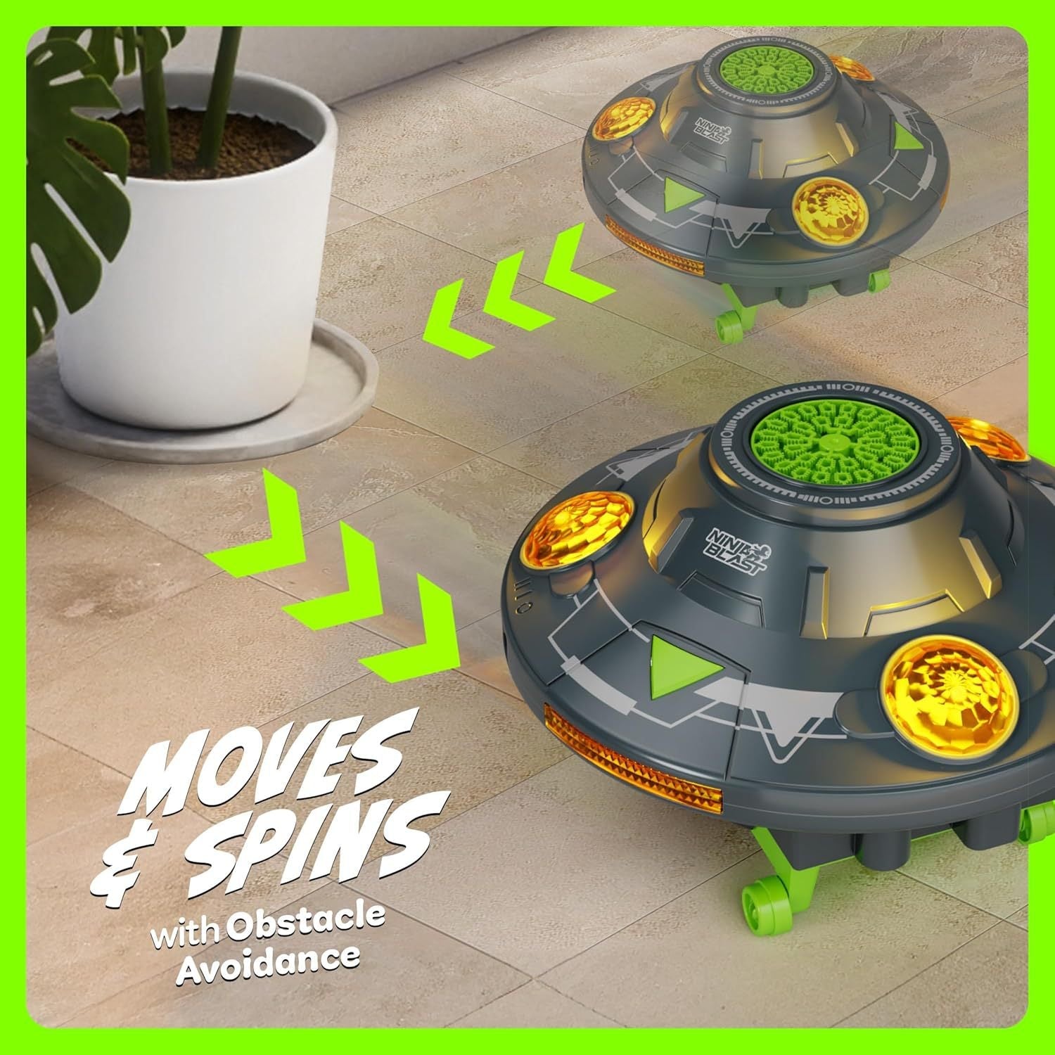 Automatic UFO Bubble Machine Lights Music Obstacle Avoidance